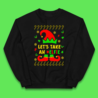 Let's Take An Elfie Christmas Kids Jumper