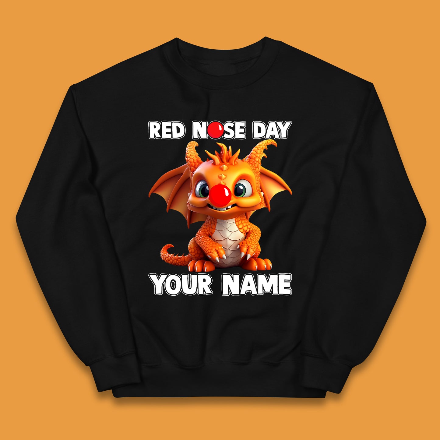 Personalised Red Nose Day Dragon Kids Jumper