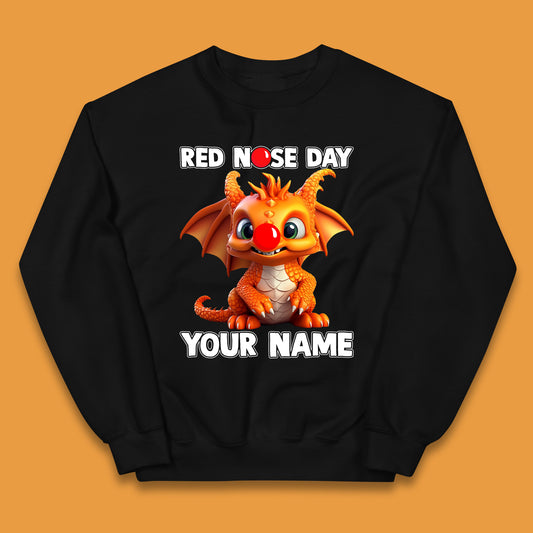 Personalised Red Nose Day Dragon Kids Jumper