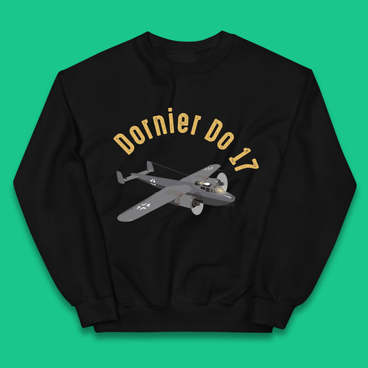 Dornier Do 17 Twin Engined Light Bomber Vintage Retro Military Fighter Jets World War II Remembrance Day Royal Air Force Kids Jumper