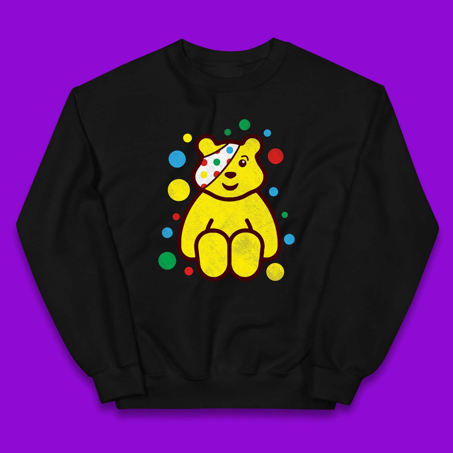 Children In Need Sitting Spotty Pudsey Bear Charity Raising Spotty Day Kids Jumper