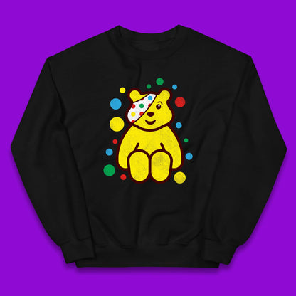Children In Need Sitting Spotty Pudsey Bear Charity Raising Spotty Day Kids Jumper