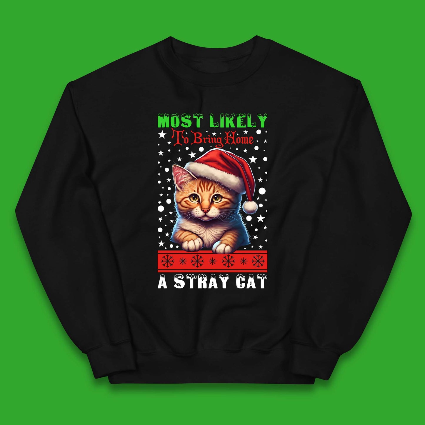 Stray Cat Christmas Kids Jumper