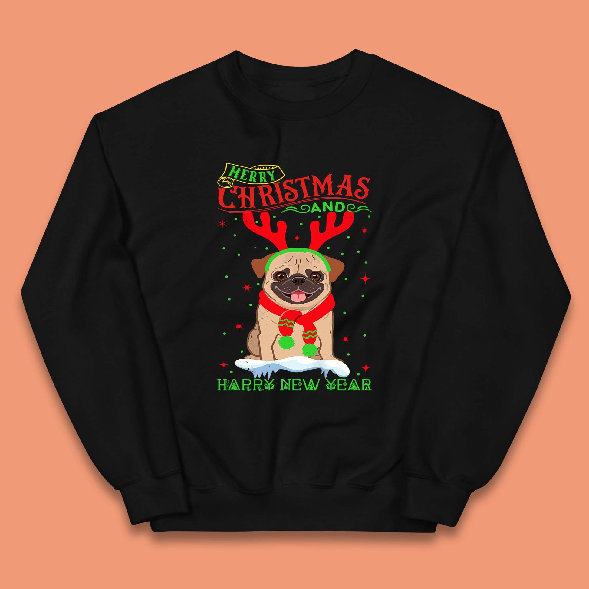 christmas pug dog jumper