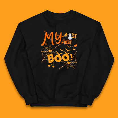My First Boo Halloween Funny Boo Ghost Spooky Vibes Kids Jumper