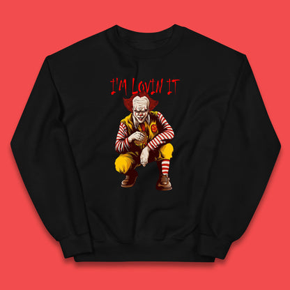 I'm Loven It Pennywise Clown Halloween IT Pennywise Clown Horror Movie Fictional Character Kids Jumper