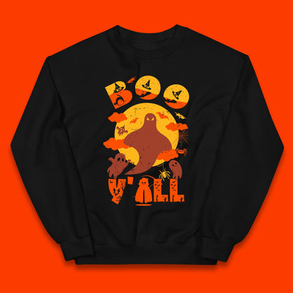 Halloween Boo Y'all Hey Boo Funny Spooky Halloween Party Kids Jumper
