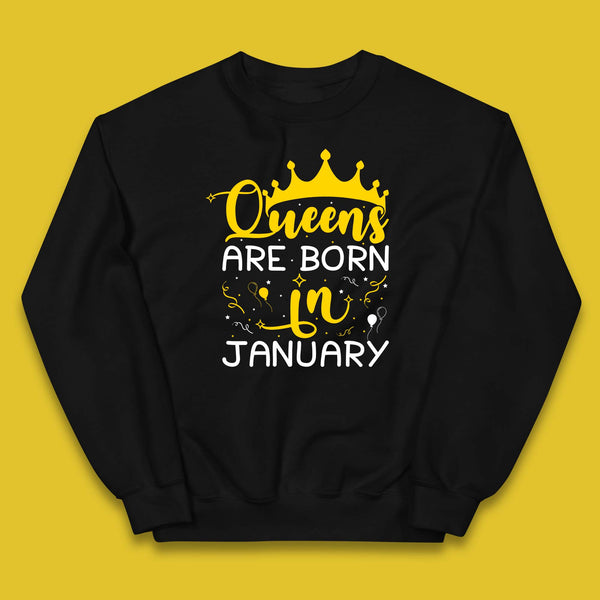 Queens Are Born In January Kids Jumper