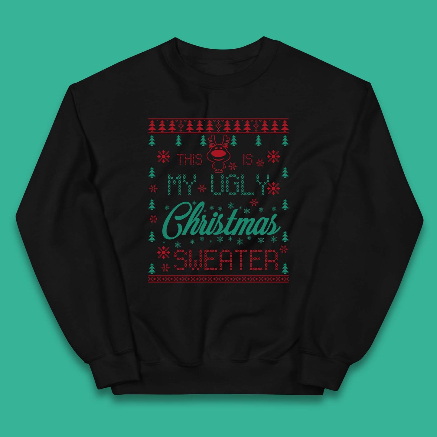 Ugly Christmas Sweater Reindeer Kids Jumper