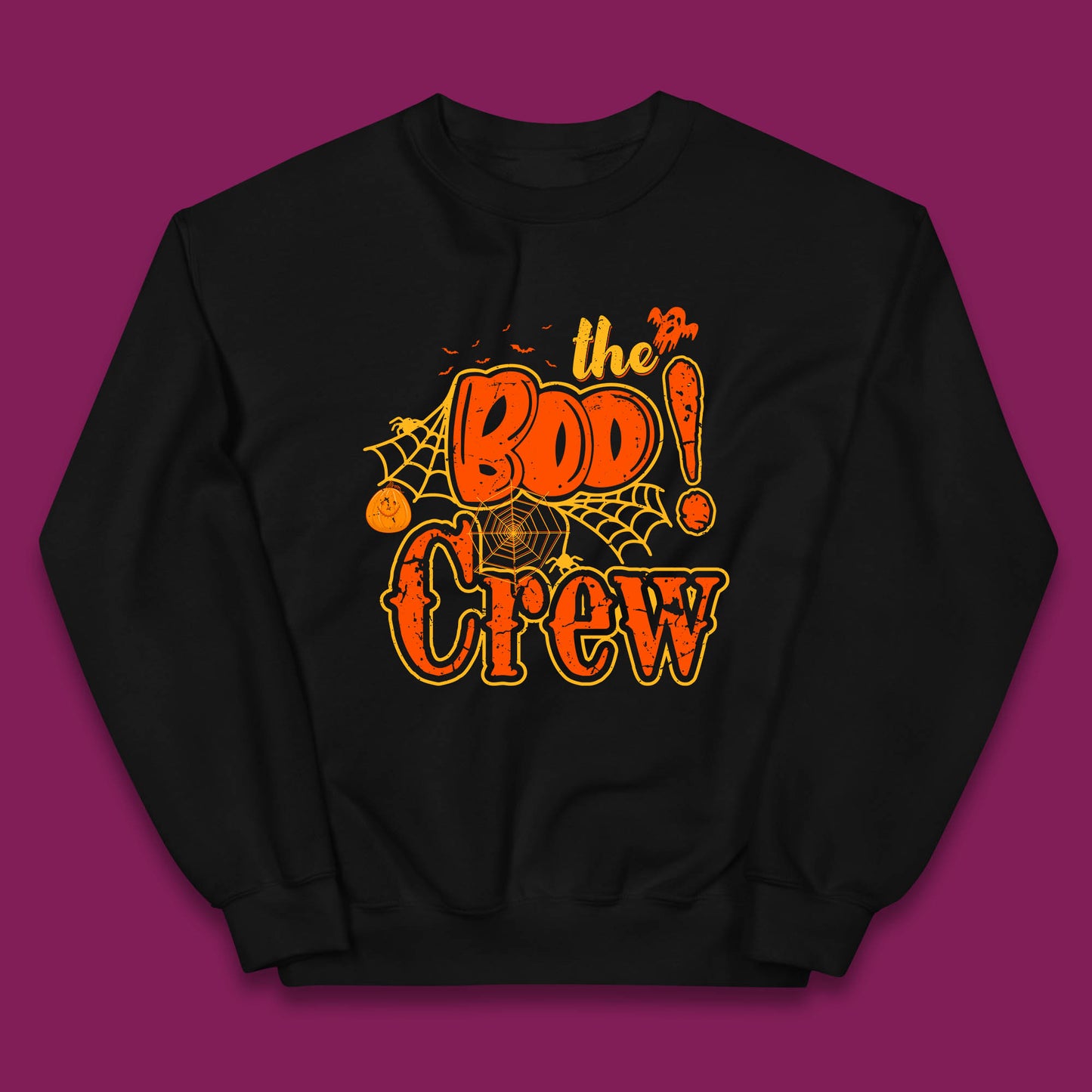 The Boo Crew Halloween Boo Squad Horror Scary Spokky Matching Costume Kids Jumper