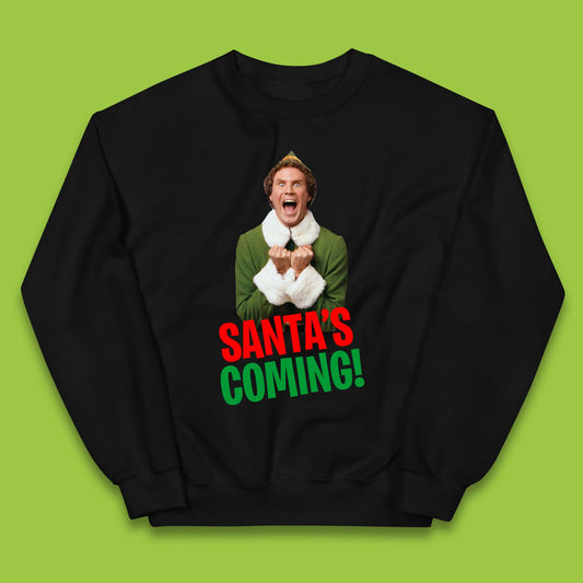 Elf Santa's Coming Christmas Kids Jumper
