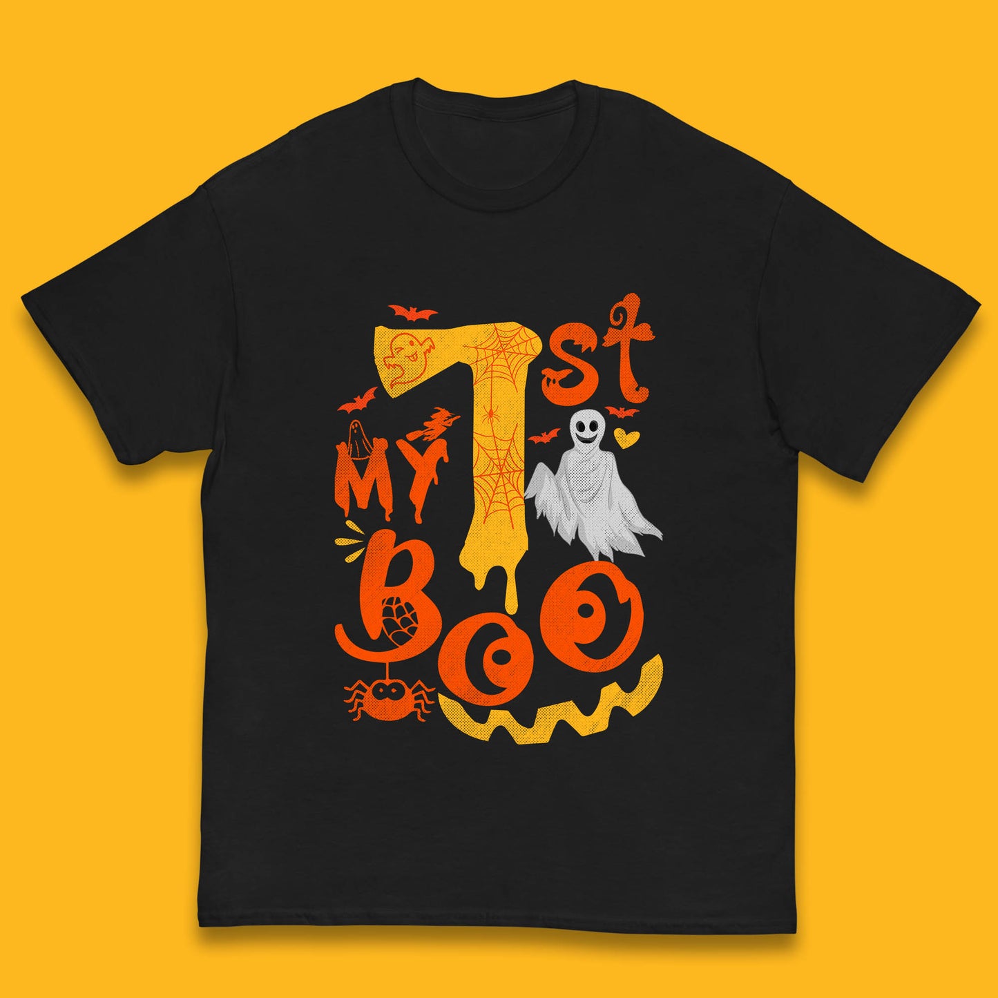 My 1st Boo Halloween Horror Scary Boo Ghost Creepy Spooky Season Kids T Shirt