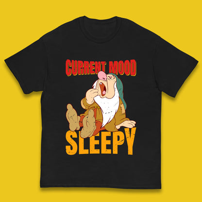 Disney Seven Dwarfs Current Mood Grumpy Bashful Sleepy Doc Dopey Sneezy Happy 7 Dwarfs Matching Disneyland Vacation Kids T Shirt