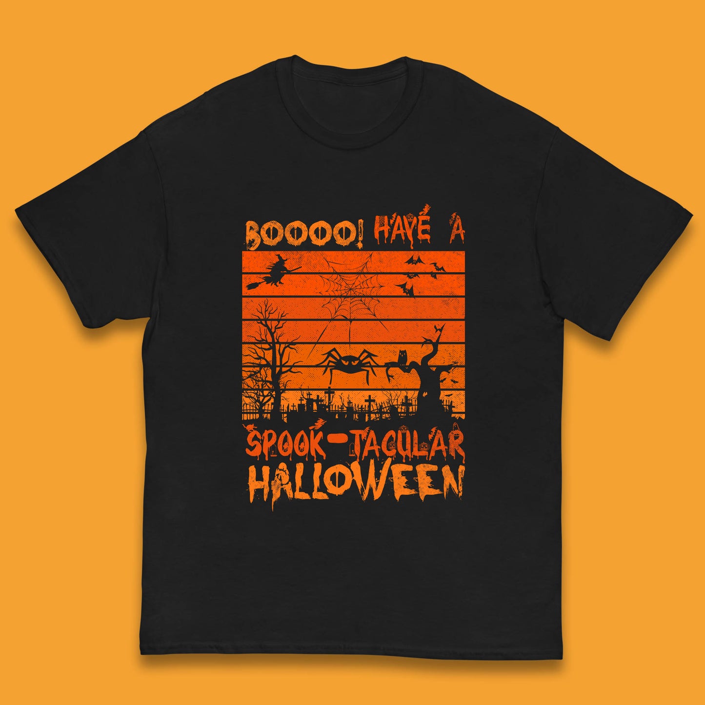 Booo Have A Spook Tacular Halloween Graveyards With Dead Tree Horror Scary Kids T Shirt