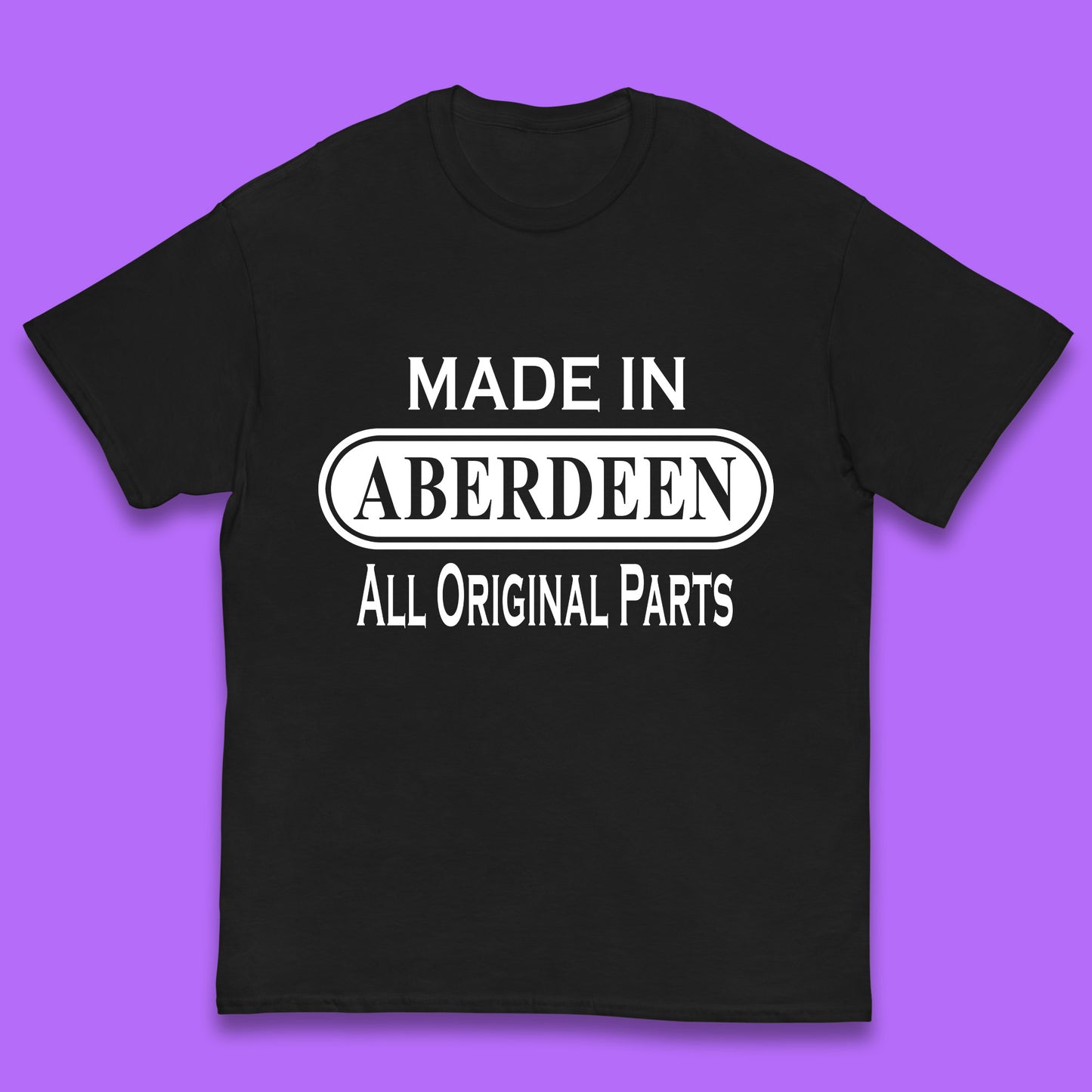 Made In Aberdeen All Original Parts Vintage Retro Birthday City In Scotland Gift Kids T Shirt