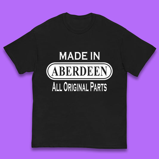 Made In Aberdeen All Original Parts Vintage Retro Birthday City In Scotland Gift Kids T Shirt