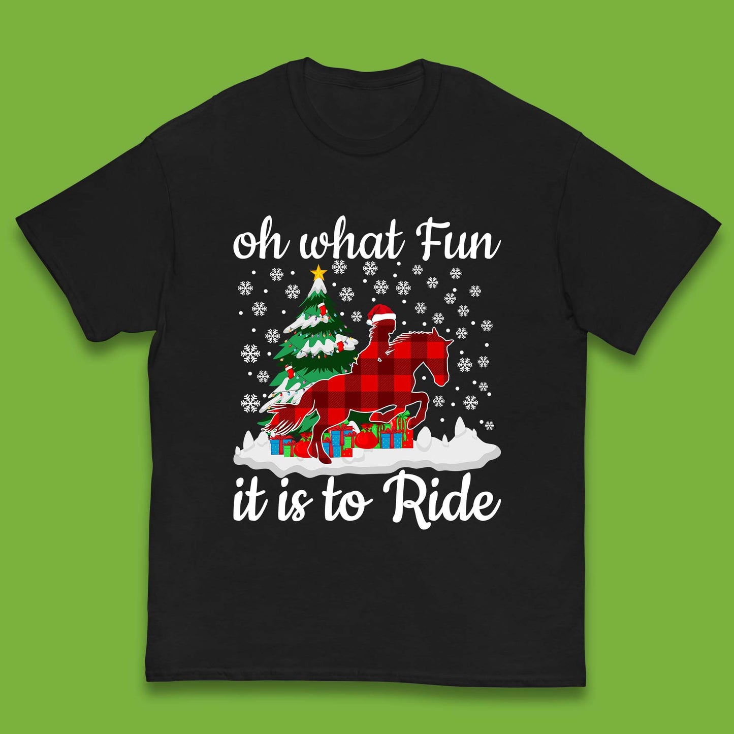 horse riding christmas kids t shirt