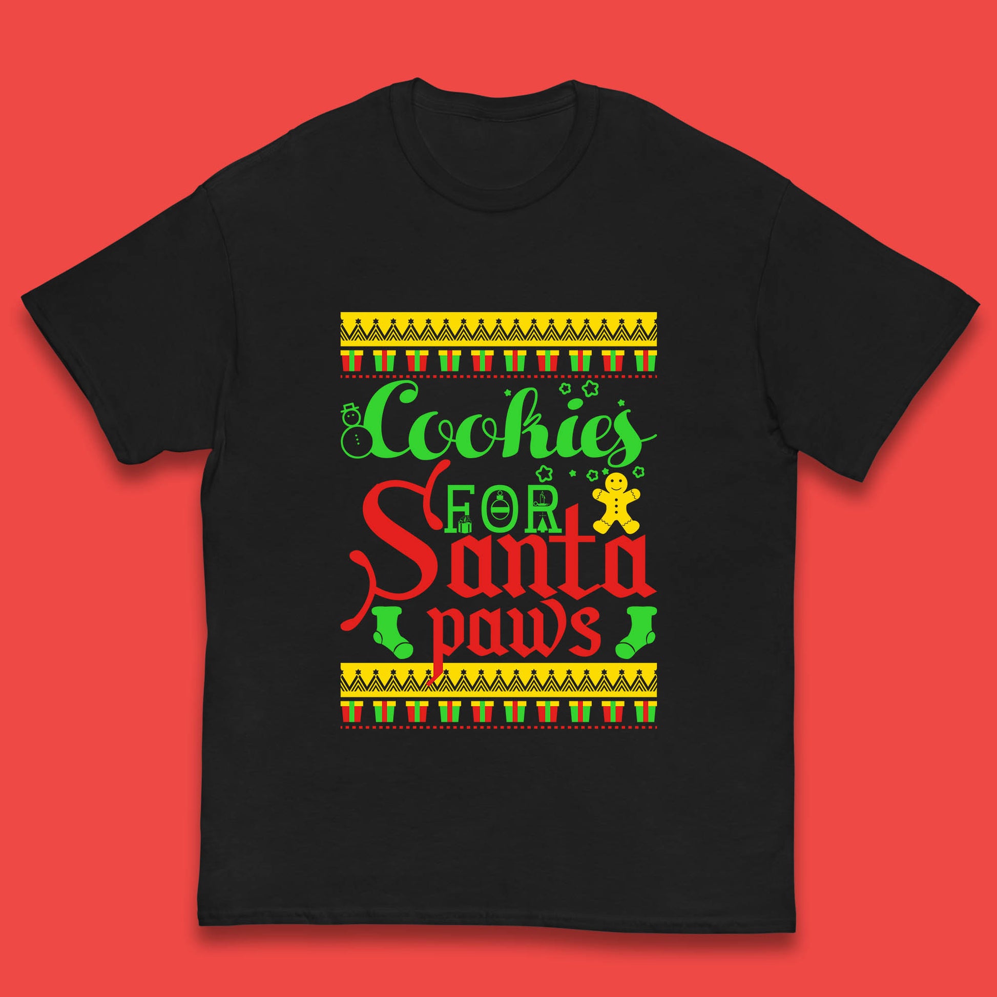 christmas cookies for santa paws t shirt