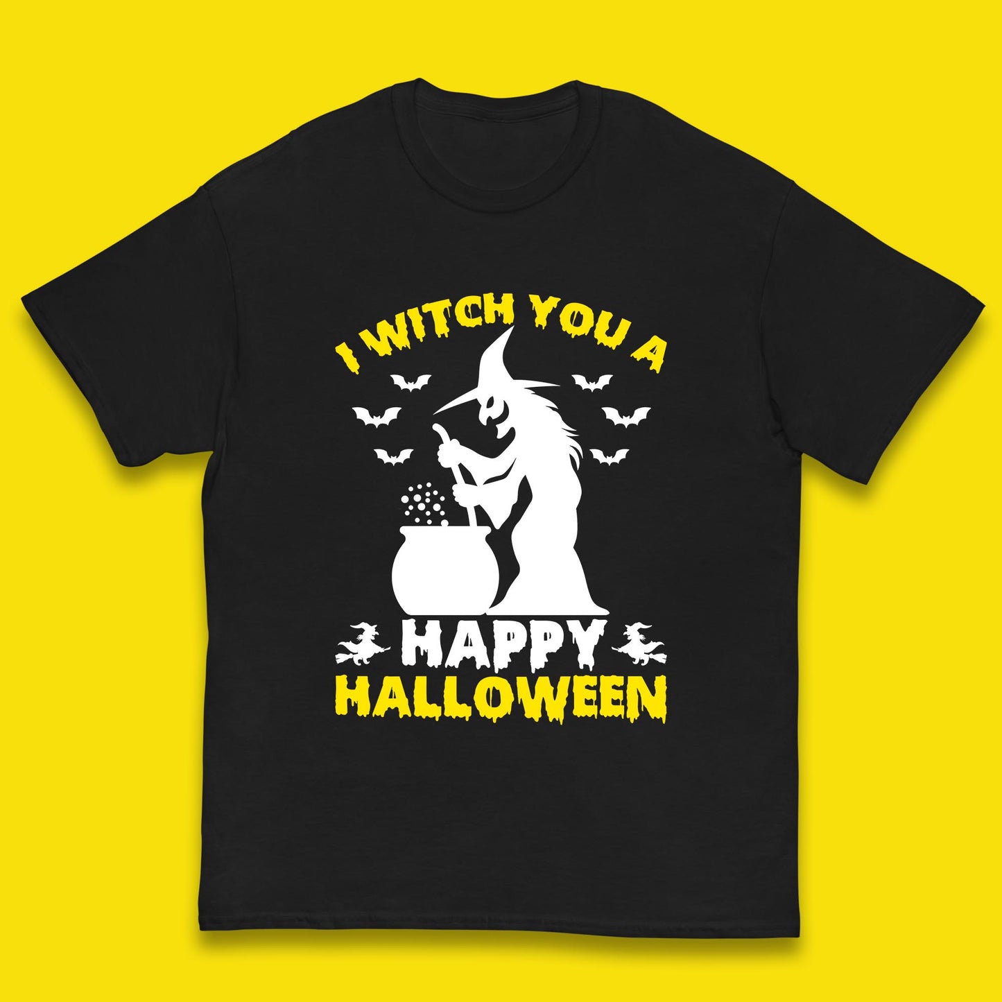 I Witch You A Happy Halloween Cauldron Potion Witch Horror Scary Spooky Season Kids T Shirt