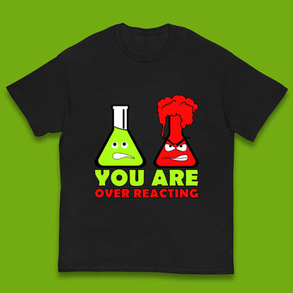 You Are Over Reacting Creepy Face Flask Funny Meme Chemistry Lovers Kids T Shirt