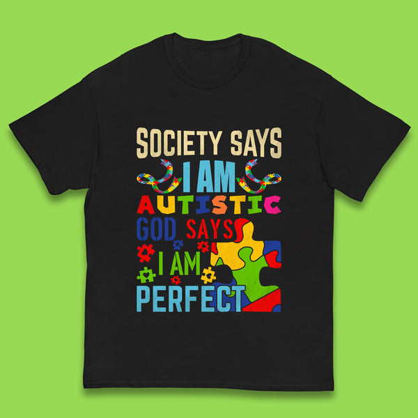 Society Says I Am Autistic Kids T-Shirt