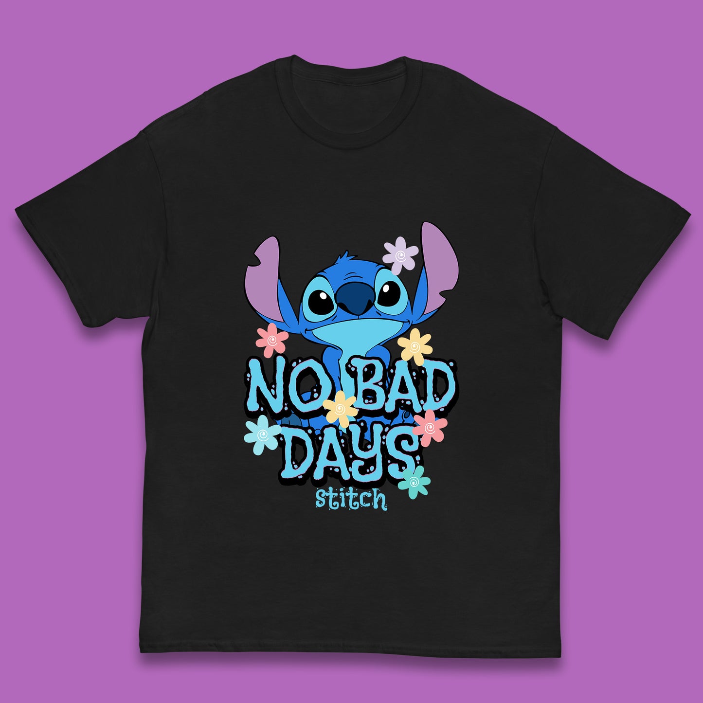Disney Lilo & Stitch No Bad Days Stitch Cartoon Character Ohana Stitch Lover Kids T Shirt