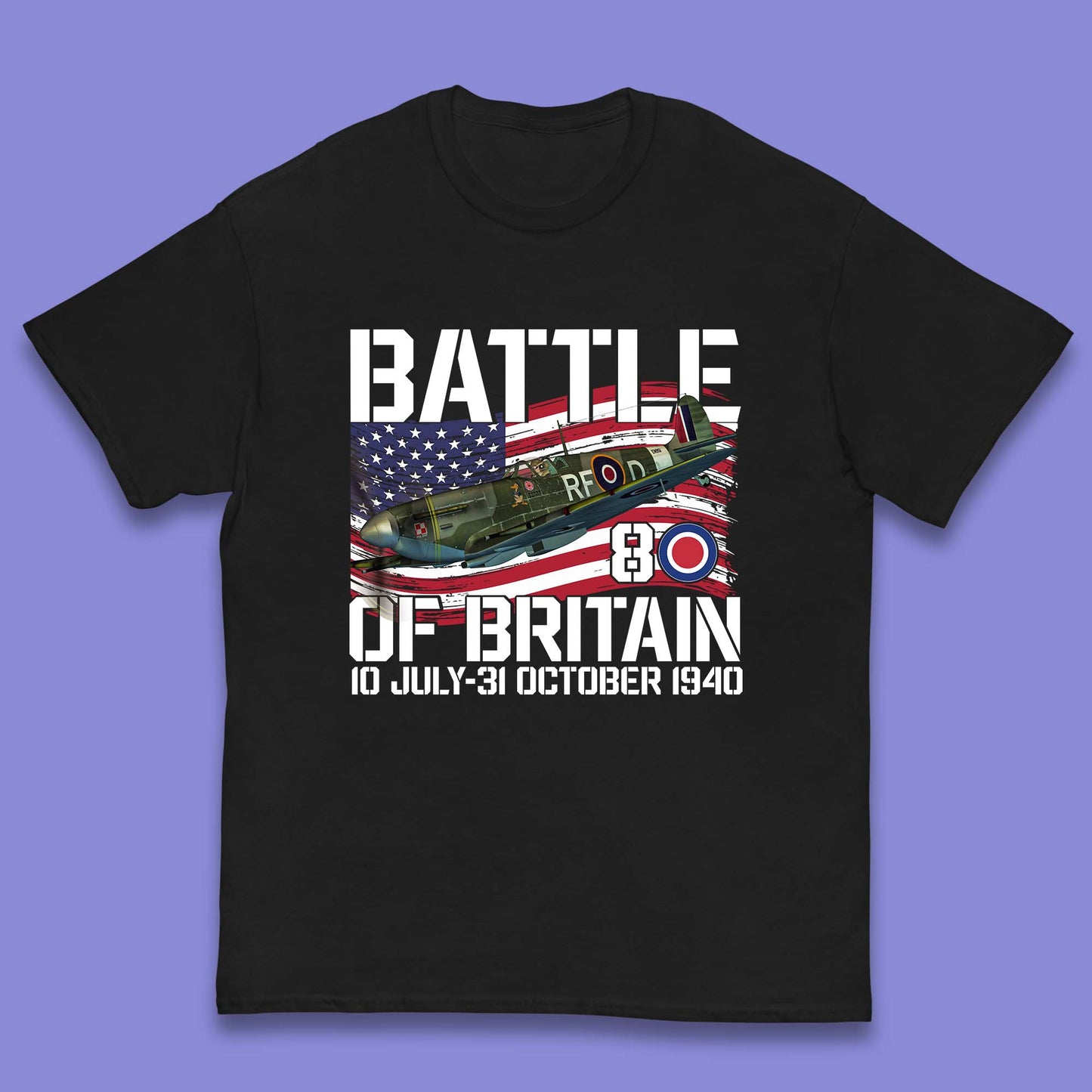 Battle Of Britain 10 July To 31 October 1940 WW2 Fighter Jet British Airforce Kids T Shirt