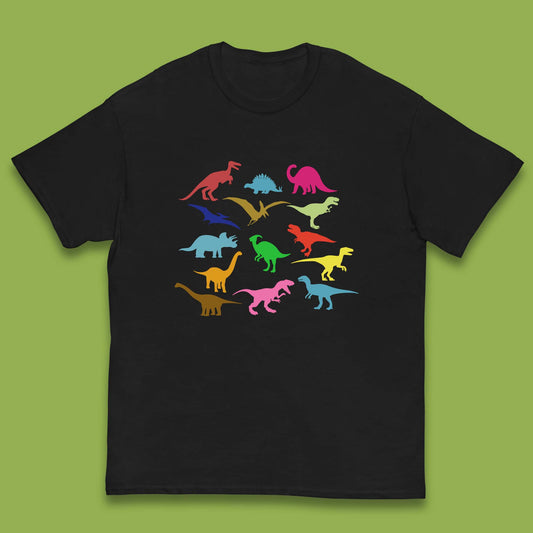 Colourful Dinosaurs Dino Fossil Dinosaurs Wild Nature Prehistoric Paleontology Velociraptor Kids T Shirt