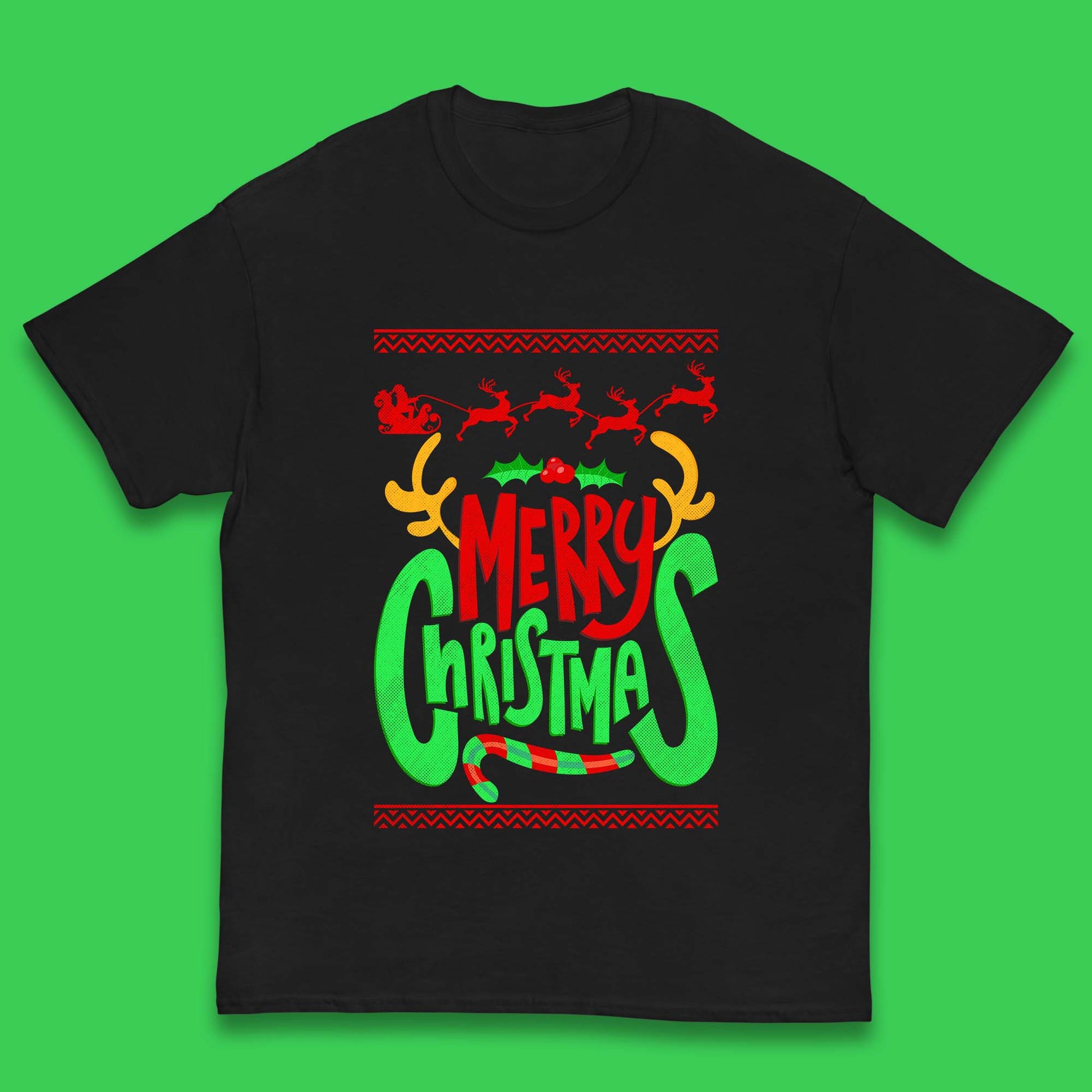 christmas reindeer antlers t shirt