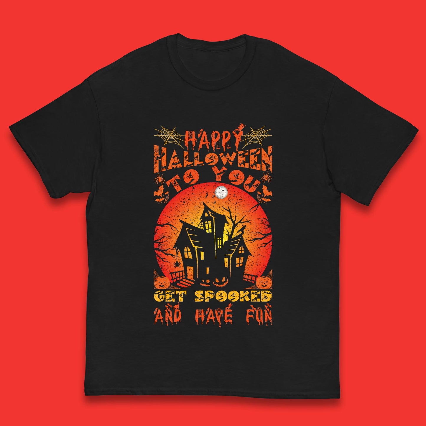 Happy Halloween To You Get Spooked And Have Fun Halloween Horror Hunted House Kids T Shirt