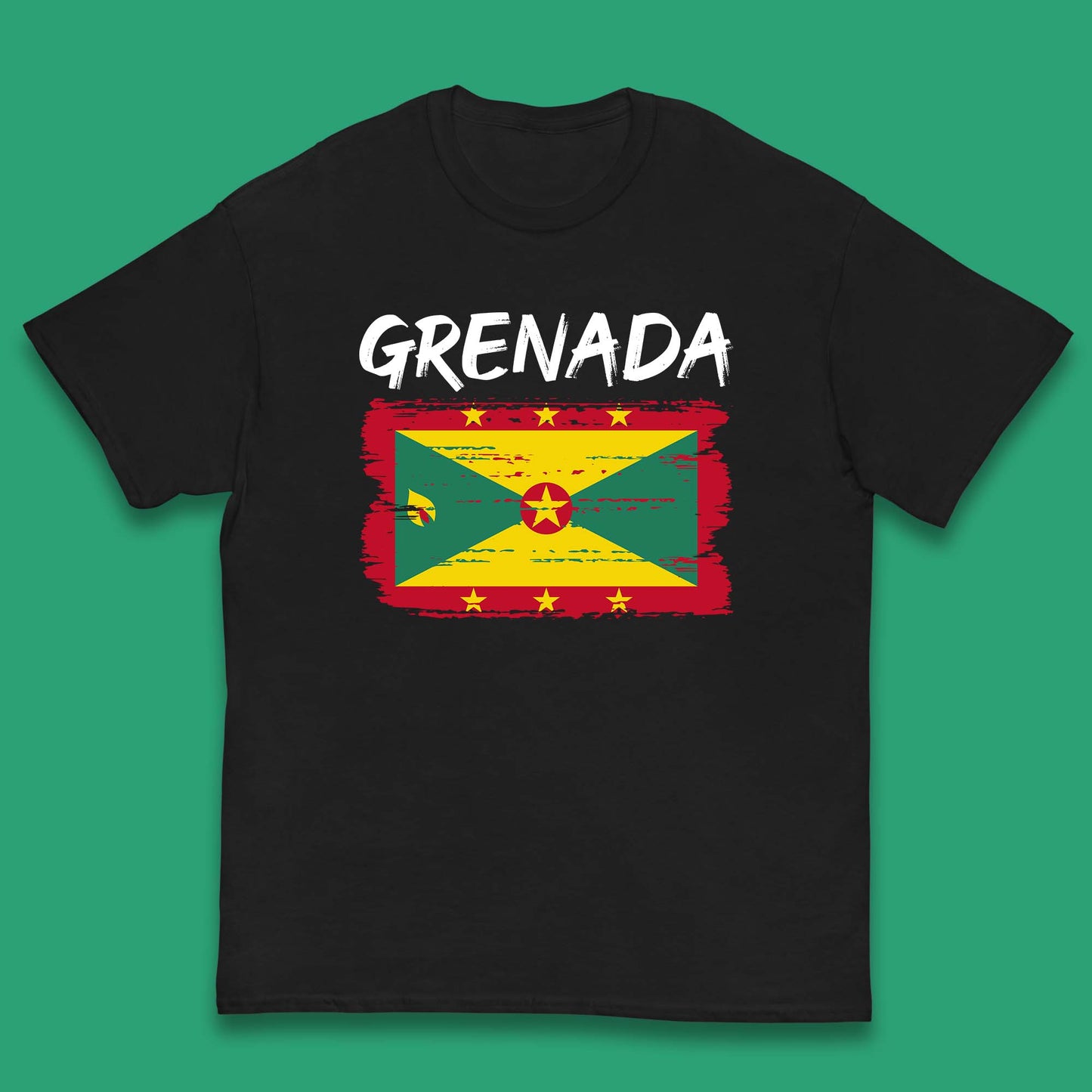 Grenada Flag Distressed Grenadian Heritage Country In The Caribbean Kids T Shirt