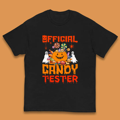 Official Candy Tester Halloween Trick Or Treat Funny Halloween Party Kids T Shirt