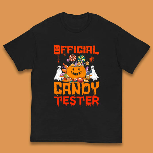 Official Candy Tester Halloween Trick Or Treat Funny Halloween Party Kids T Shirt