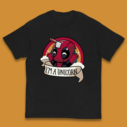 I'm A Unicorn Funny Deadpool Rainbow Colors Marvel Avengers Superhero Fictional Character Kids T Shirt