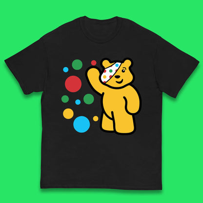 Spotty Pudsey Bear Hand Waving Dotty Spot Fundraising Children In Need Spotty Bear Spotty Day Kids T Shirt
