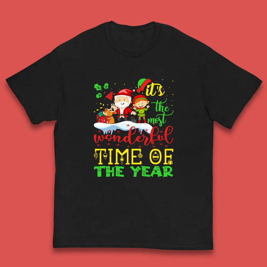 santa reindeer and elf t shirt