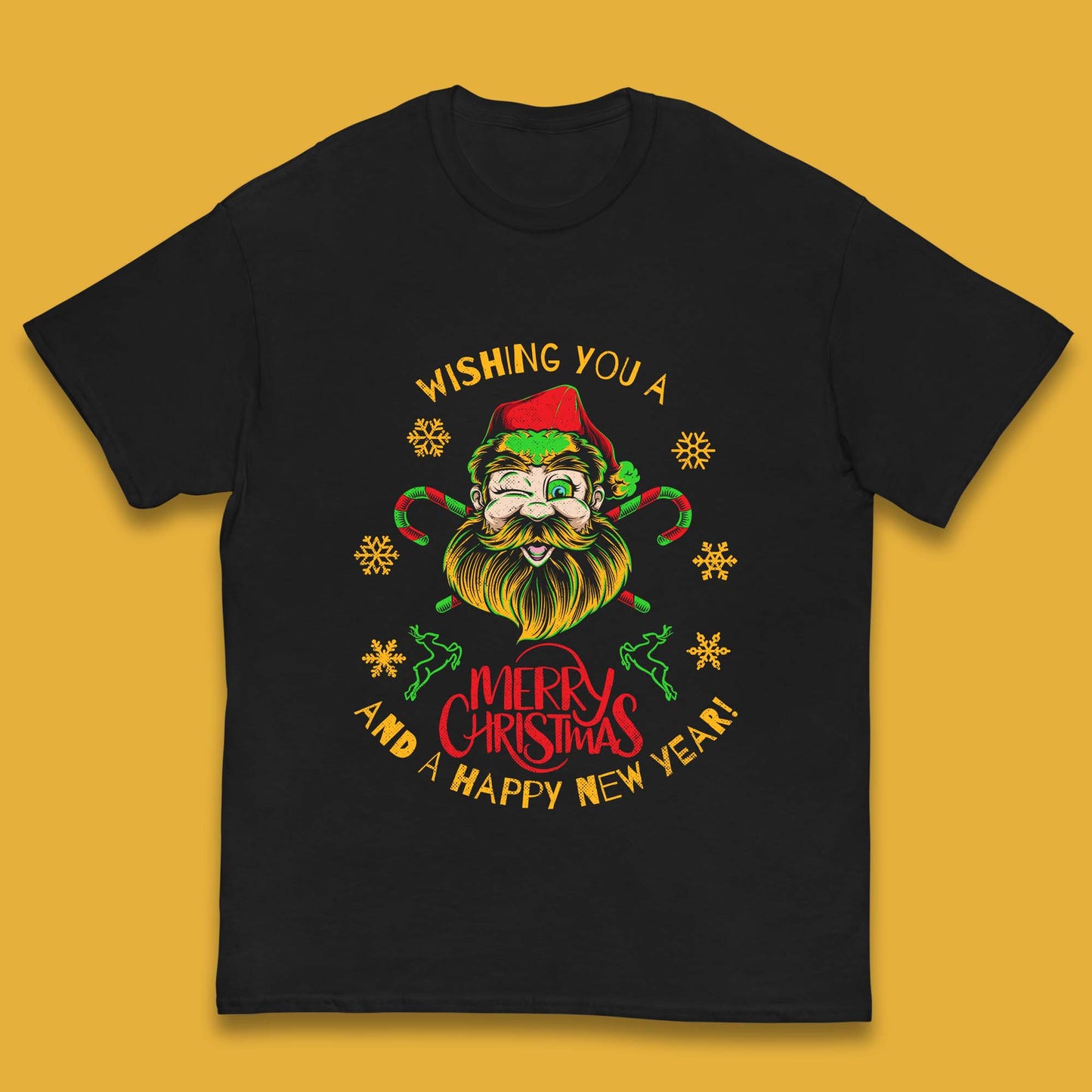 winking santa t shirt