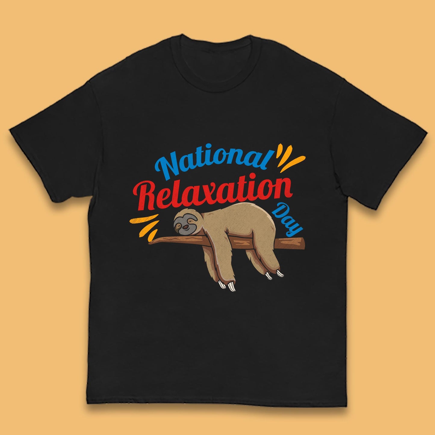 National Relaxation Day Sleeping Sloth Funny Sloth Nap Lazy Sloth Kids T Shirt