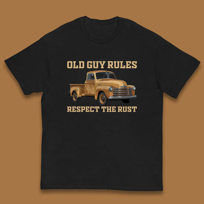 Old Guy Rules Respect The Rust Truck Classic Antique Truck Enthusiasts Kids T Shirt