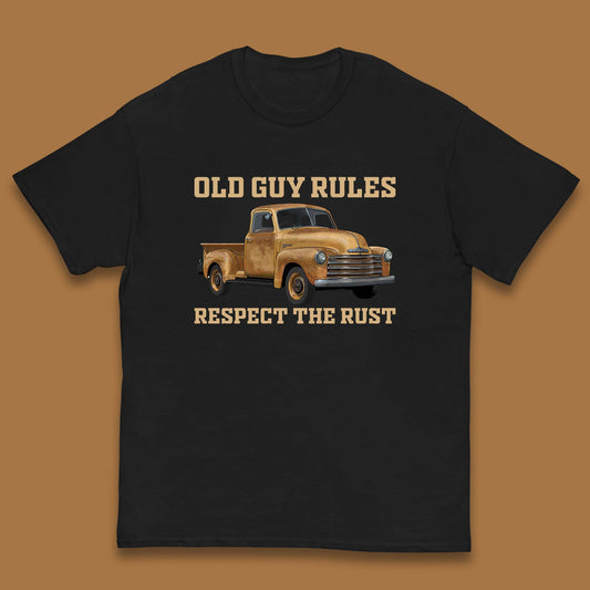 Old Guy Rules Respect The Rust Truck Classic Antique Truck Enthusiasts Kids T Shirt