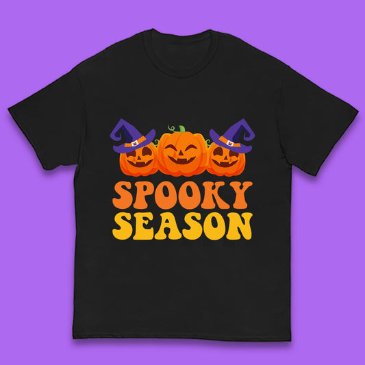 Spooky Season Halloween Jack-O-Lantern Pumpkins Spooky Vibes Kids T Shirt