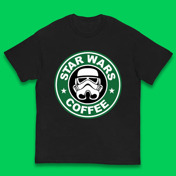 Star Wars Coffee Stormtrooper Sci-fi Action Adventure Movie Character Starbucks Coffee Spoof Star Wars 46th Anniversary Kids T Shirt