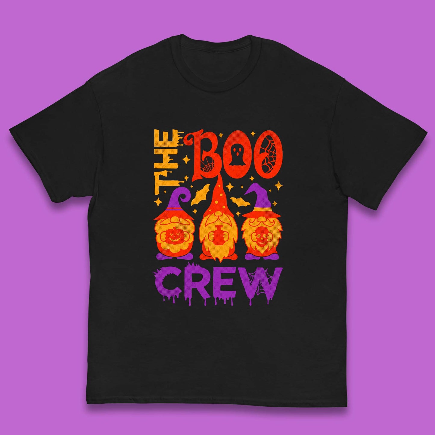 The Boo Crew Halloween Gnomes Squad Horror Scary Spooky Matching Costume Kids T Shirt
