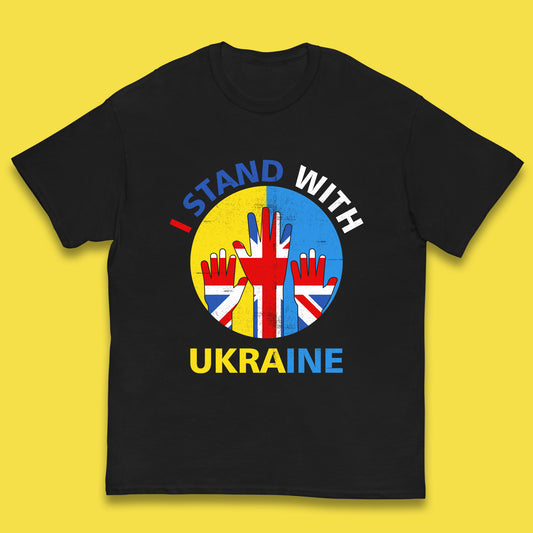 Peace Ukraine I Stand With Ukraine Ukrainian Support United Kingdom British Flag Kids T Shirt