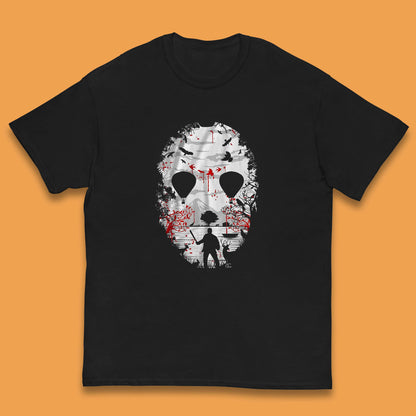 Crystal Lake Jason Voorhees Face Mask Halloween Friday The 13th Horror Movie Kids T Shirt