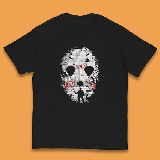 Crystal Lake Jason Voorhees Face Mask Halloween Friday The 13th Horror Movie Kids T Shirt