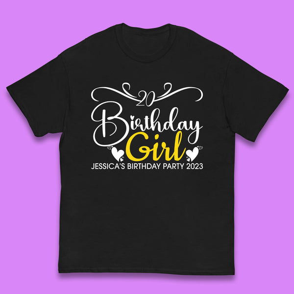 Personalised Birthday Girl Your Name And Birthday Year Funny Birthday Party Kids T Shirt