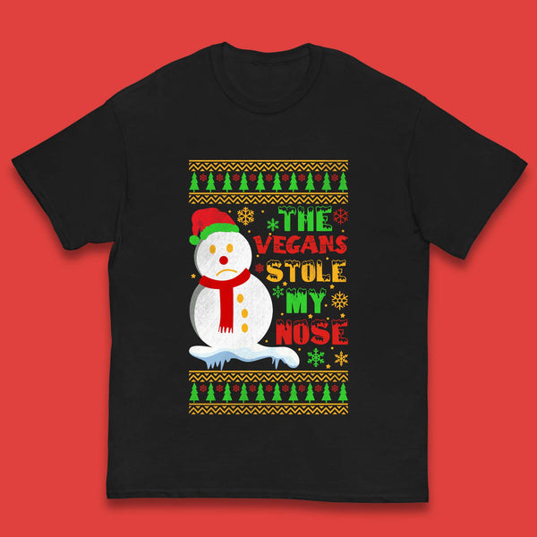 Vegan Snowman Christmas Kids T-Shirt