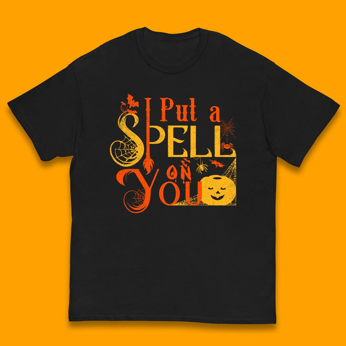 I Put a Spell on You Witch Broom Horror Spooky Scary Halloween Costume Kids T Shirt