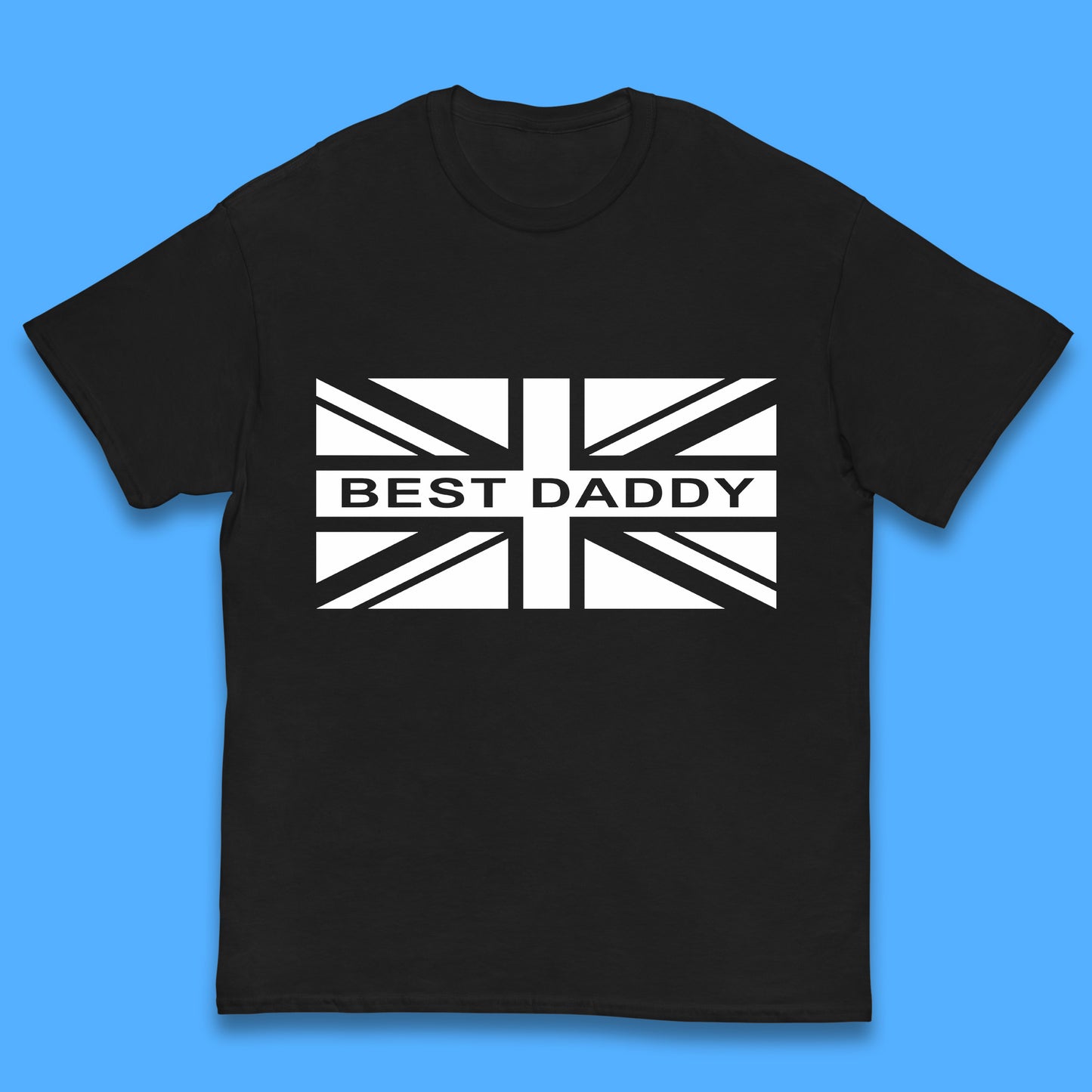 Best Daddy Vintage Union Jack Great Britain United Kingdom England Flag Patriotic Dad Father's Day Kids T Shirt